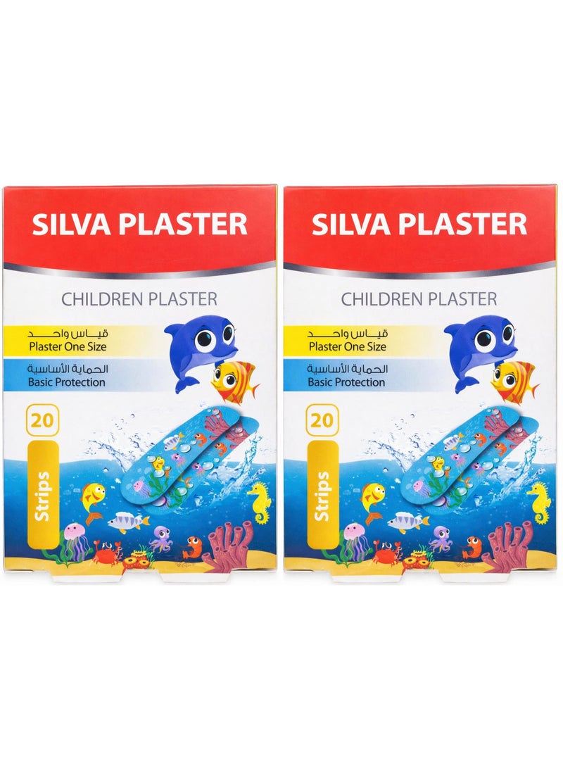 SILVA Pack Of 2 Silva Plaster Children Plaster 20 Strips - Image 1